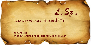 Lazarovics Szevér névjegykártya